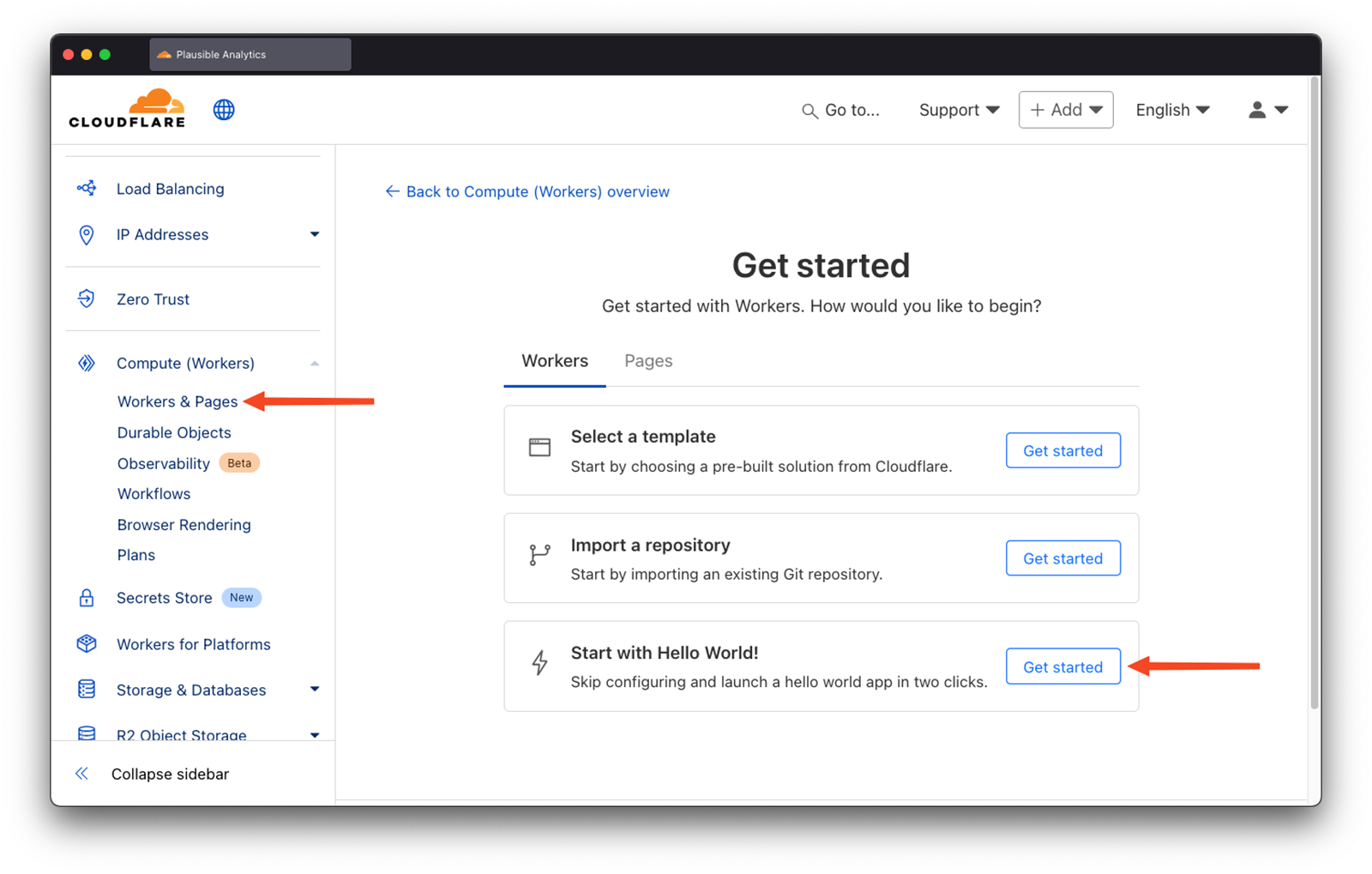 Create CloudFlare worker